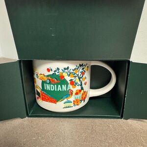 Starbucks Indiana Mug with Green and Orange Design